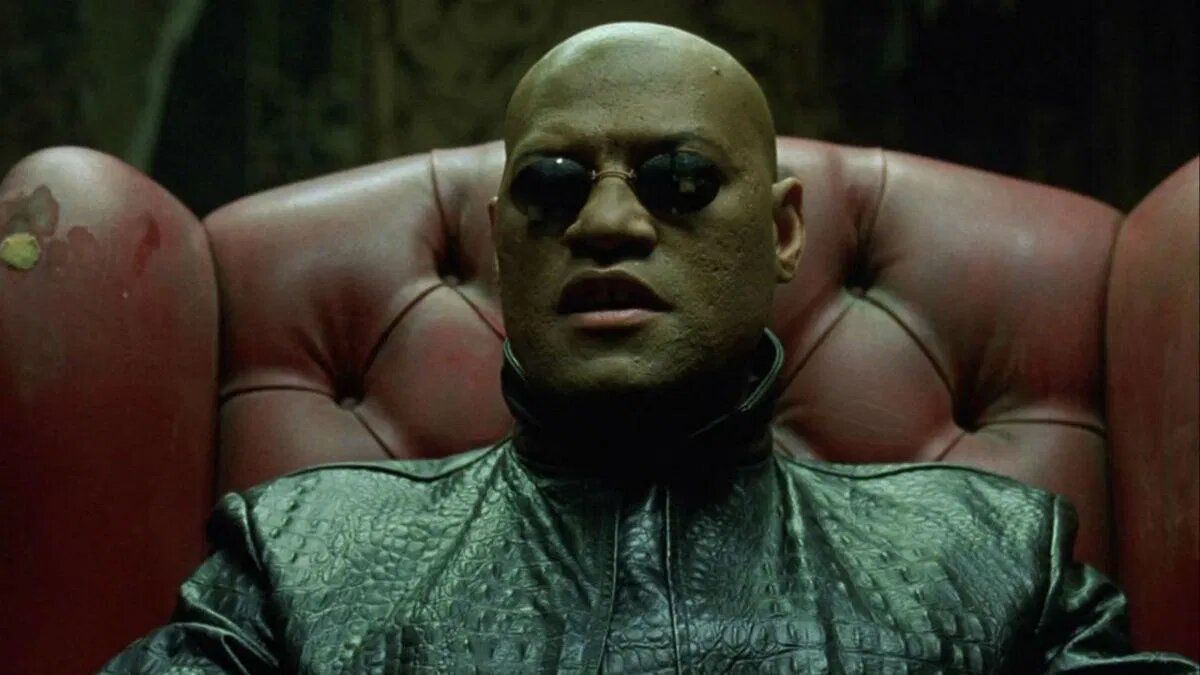Laurence Fishburne as Morpheus in The Matrix Reloaded