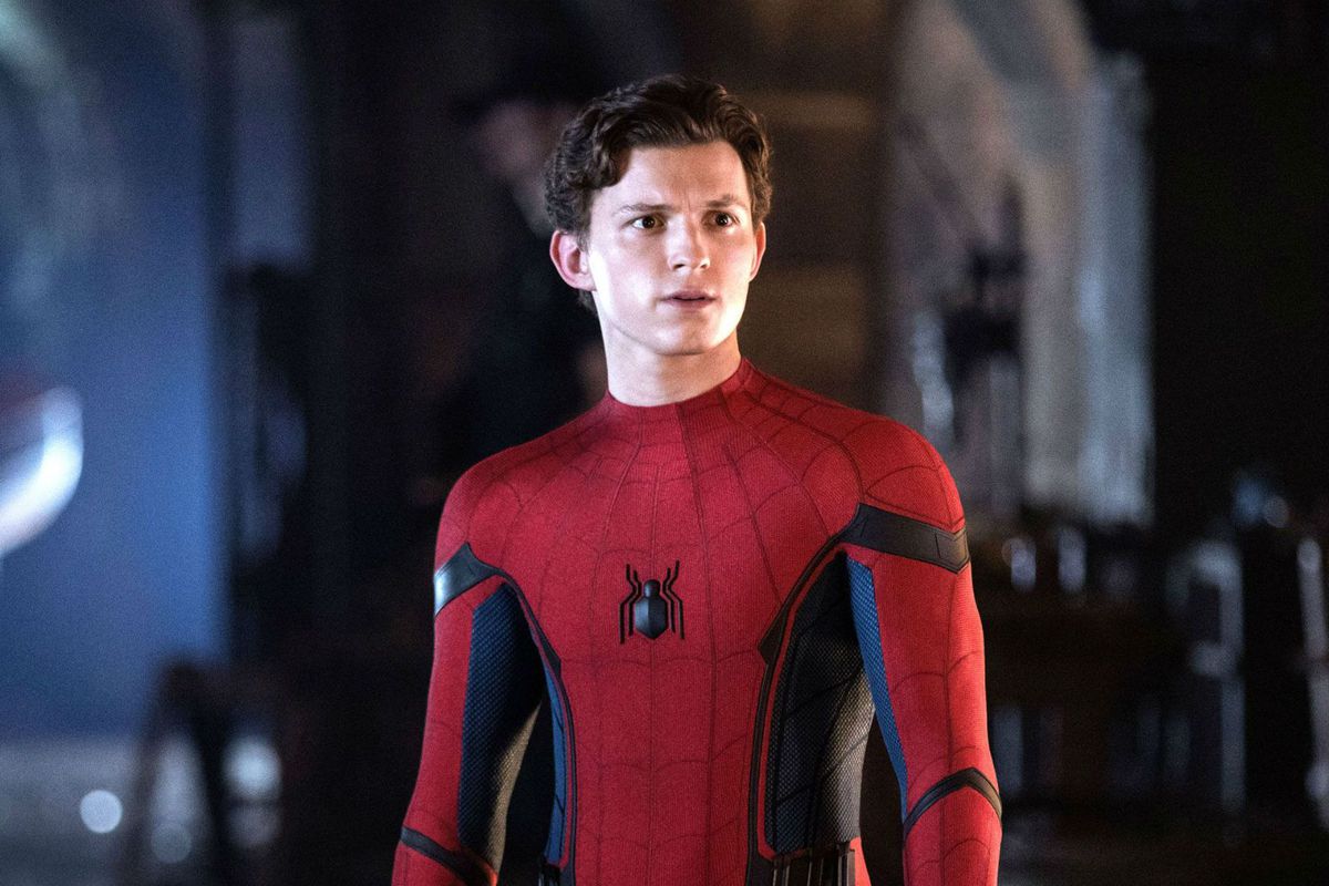 Tom Holland as Spider-Man, not wearing his mask, in Spider-Man: Homecoming