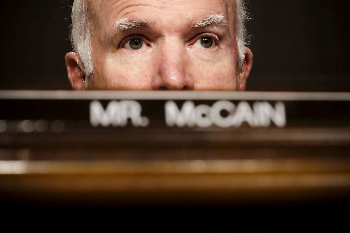 Senate Armed Services Committee Chairman John McCain (R-AZ) leads a confirmation hearing for the secretary of the US Army on Capitol Hill, on November 2, 2017.