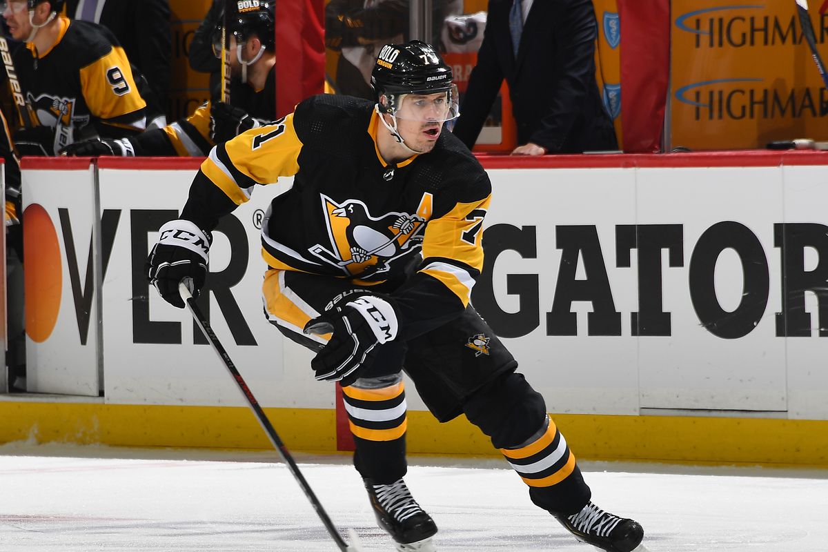Evgeni Malkin #71 of the Pittsburgh Penguins skates against the New York Rangers in Game Six of the First Round of the 2022 Stanley Cup Playoffs at PPG PAINTS Arena on May 13, 2022 in Pittsburgh, Pennsylvania.