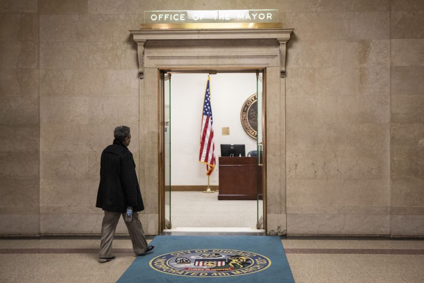Mayor-elect Lori Lightfoot arrives at the mayor’s office to meet with Mayor Rahm Emanuel the day after she defeated Toni Preckwinkle in a runoff. | Ashlee Rezin / Sun-Times