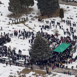 Graveside services are conducted for Utah County Sheriff's Sgt. Cory Wride Wednesday, Feb. 5, 2014, in Spanish Fork.