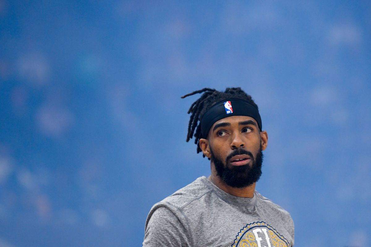 Mike Conley of the Utah Jazz looks on before a game against the Toronto Raptors at Vivint Smart Home Arena.