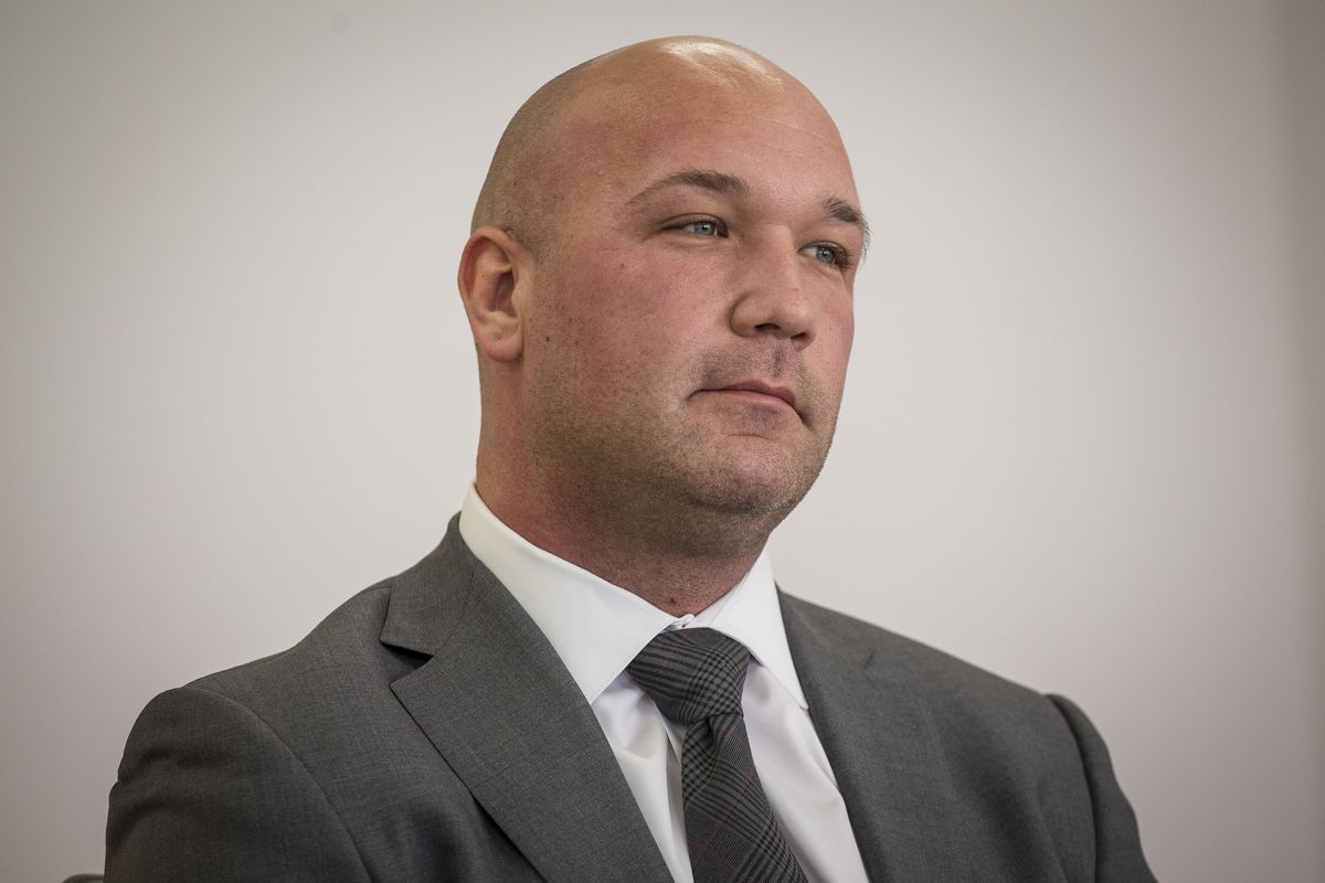 In this Feb. 12, 2016 photo, Casey Urlacher, an Illinois Senate 26th District Republican primary candidate, meets with the Chicago Sun-Times Editorial Board in Chicago. Urlacher, the brother of Chicago Bears Hall of Fame linebacker Brian Urlacher and nine others, including a police officer, have been charged with operating an offshore sports gambling business, federal prosecutors announced Thursday, Feb. 20, 2020. 