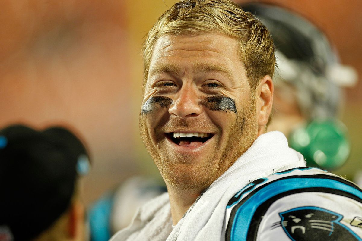 Jeremy Shockey of the Carolina Panthers.  (Photo by Mike Ehrmann/Getty Images)