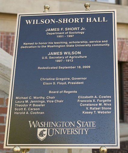 Washington State University renamed a hall in honor of sociologist James Short. | Provided photo