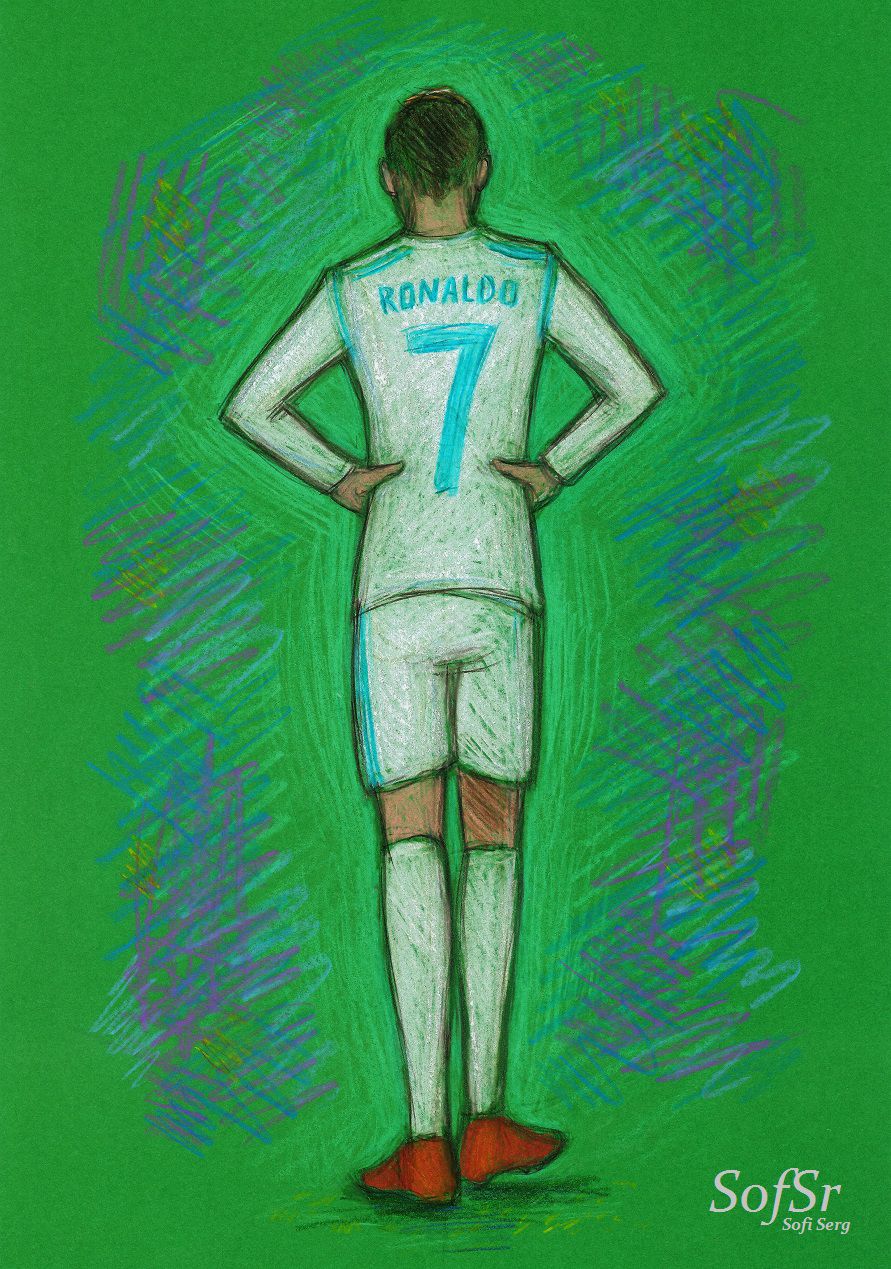 Cristiano Ronaldo. Drawing by Sofi Serg.