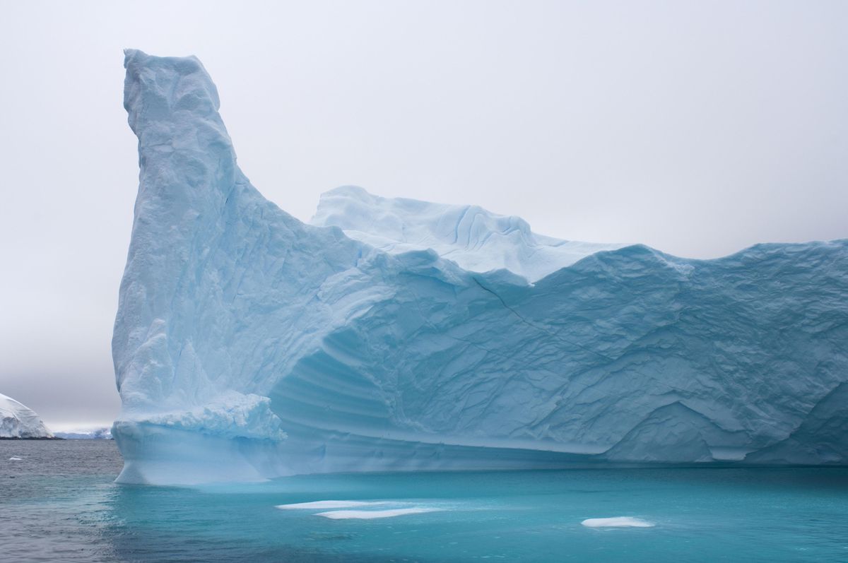 Iceberg floating off the western Antarctic peninsula, Antarctica, Southern Ocean. (Steven Kazlowski / Barcroft Media / Getty Images)