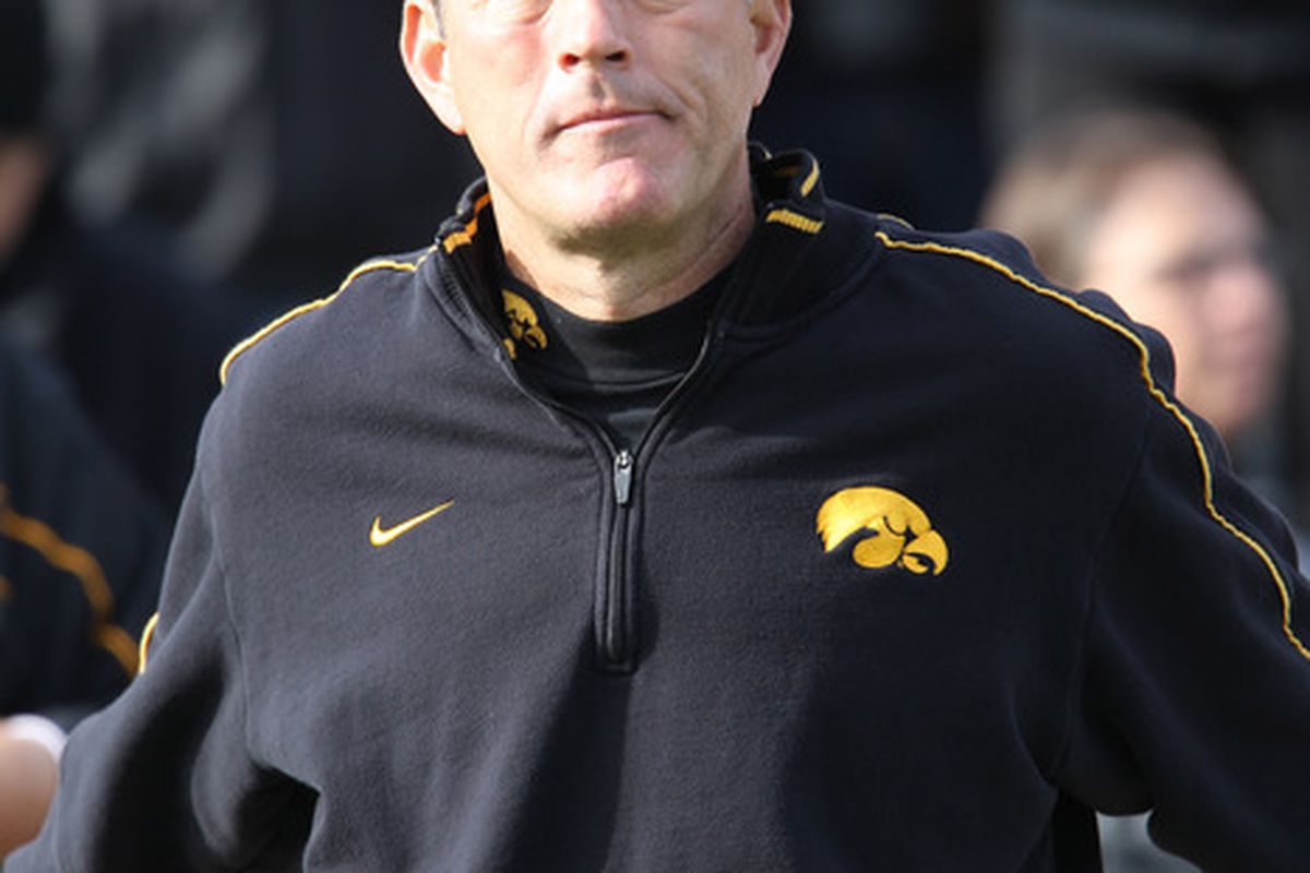 I just ousted @BretBielema as the mayor of Kinnick Stadium @foursquare!   (Photo by Reese Strickland/Getty Images)
