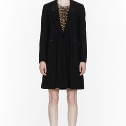 Cross front crombie coat with leather trim, $400 (via <a href="http://www.lyst.com/clothing/31-phillip-lim-black-crossfront-leather-trimmed-crombie-coat/"> Lyst </a>)