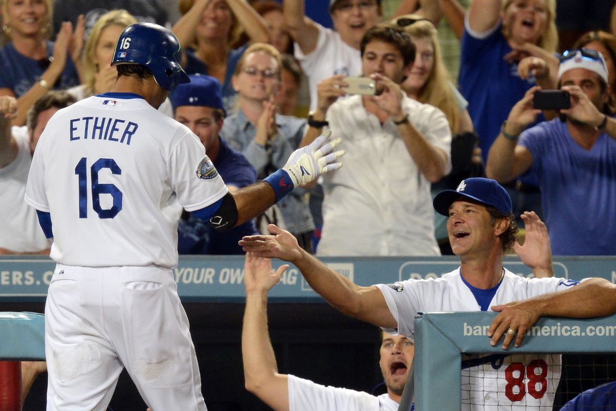 Andre Ethier extended the night for the Dodgers.