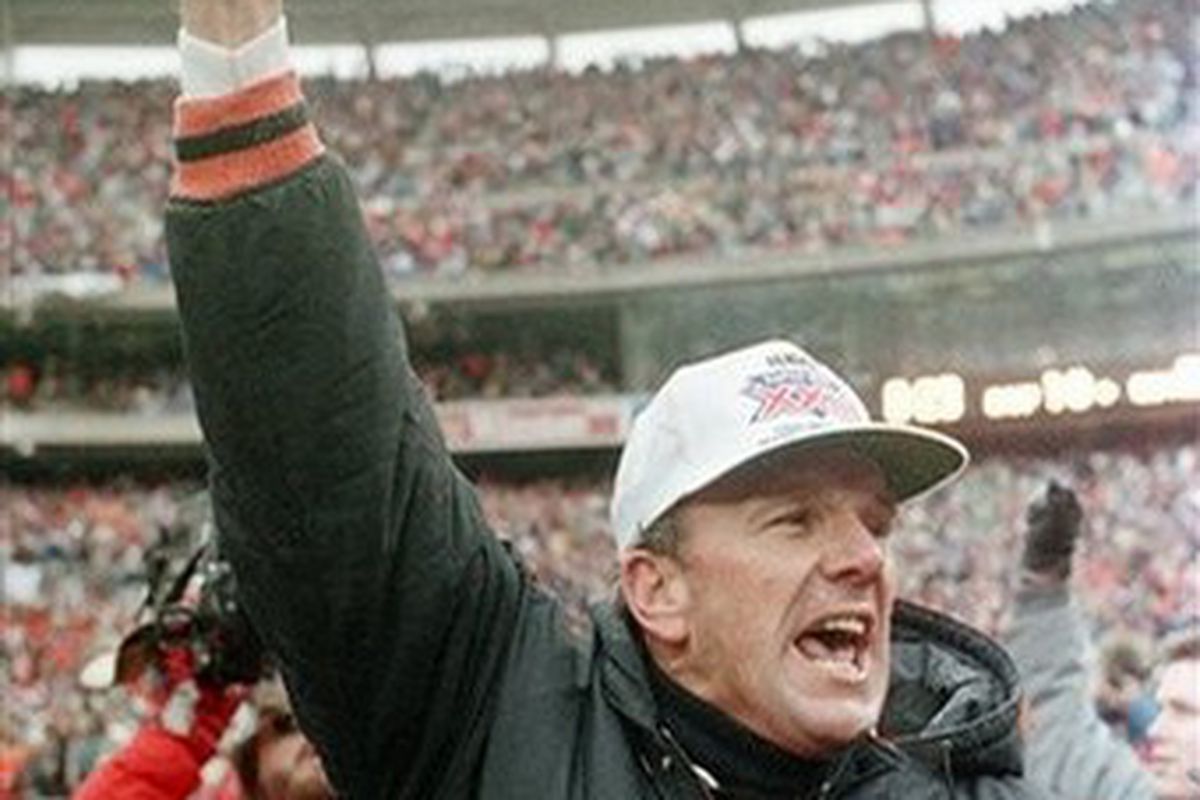 Sam Wyche after a victory.