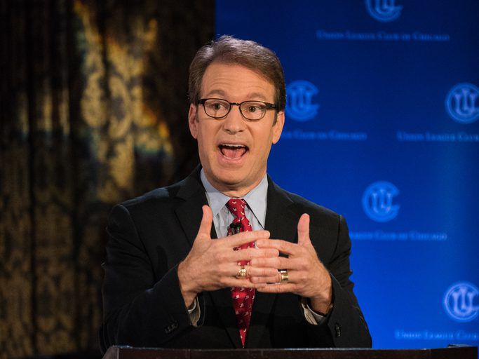 Rep. Peter Roskam participates in a debate with his Democratic challenger, Sean Casten, at Union League Club of Chicago on July 26, 2018. | Max Herman/For the Sun-Times