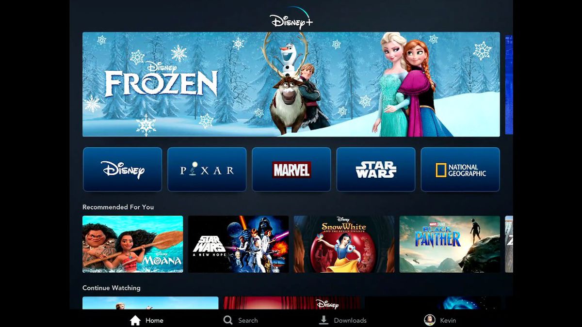 Disney Plus prototype home menu