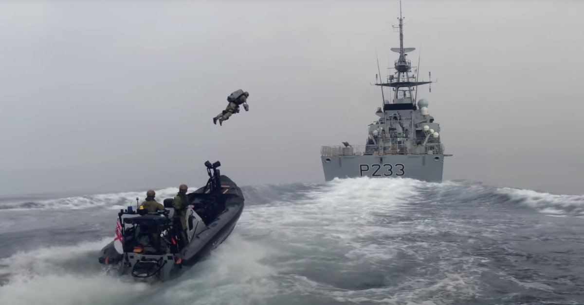 The Royal Navy is testing using jet suits to fight high-seas piracy