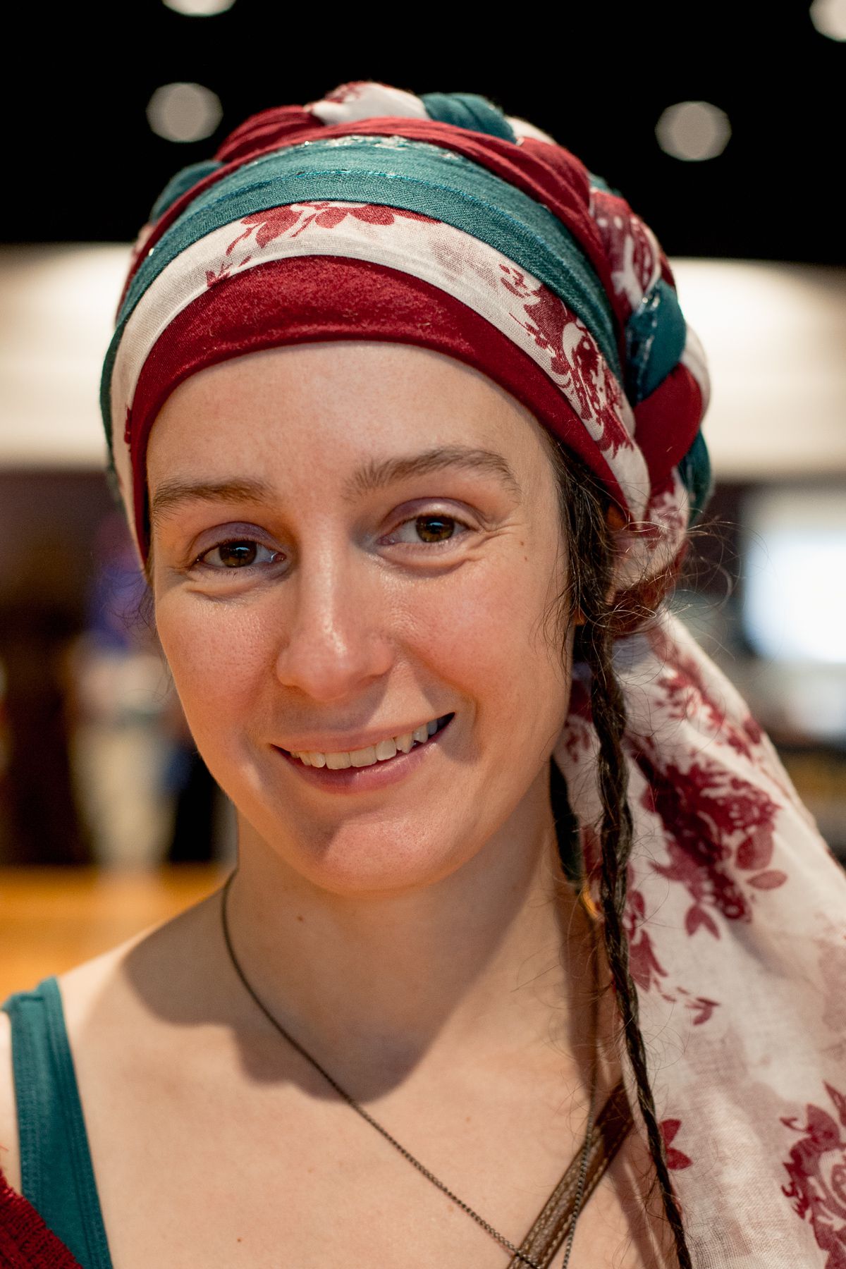 Woman in tichel, a Jewish headwrap