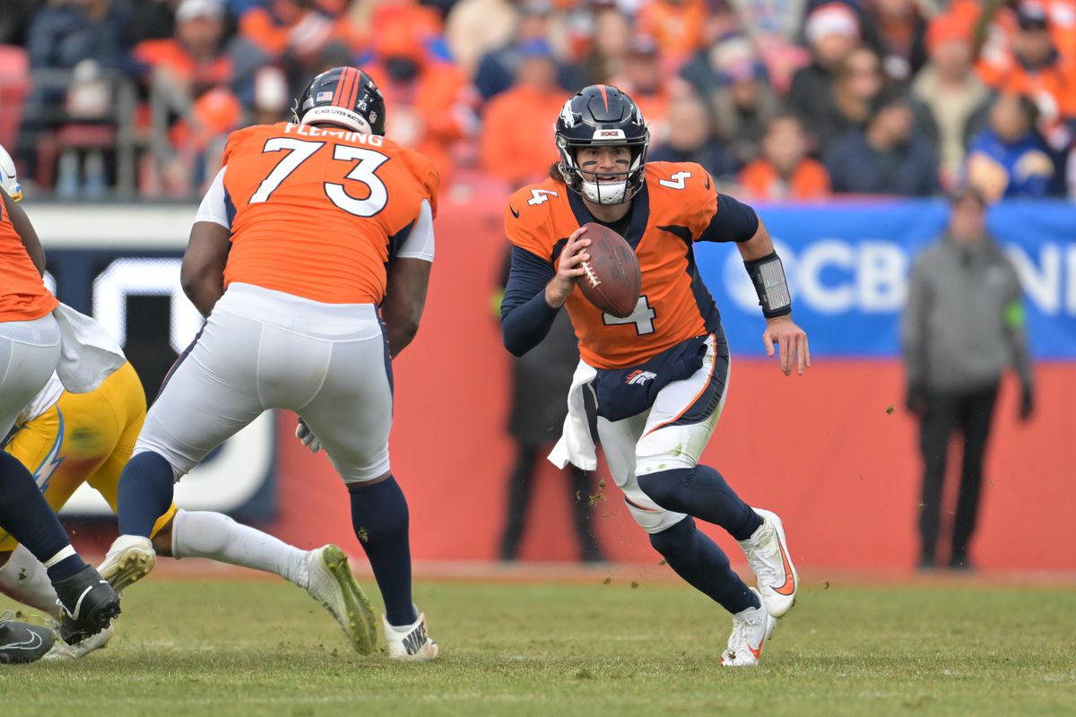 The Denver Broncos take on the Los Angeles Chargers during week 17 of 2023 NFL season