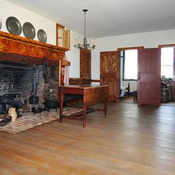 Alternative view of the kitchen or family room of the John and Elsa Johnson farm home in Hiram, Ohio.