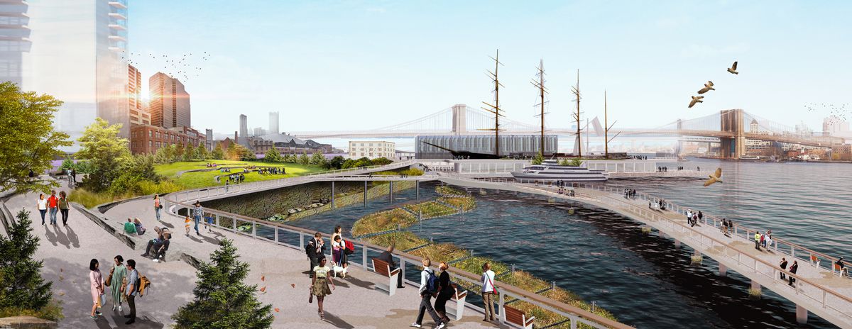 An artist's rendering of what the Resilience Project might look like for the East Side of Lower Manhattan.
