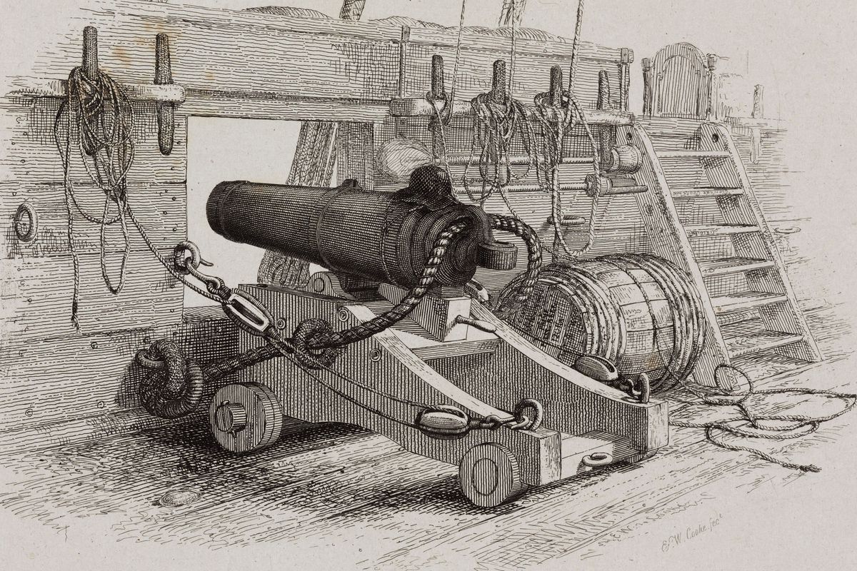 �A Brig of Wars 12 Pounder Carronade�, 1829.