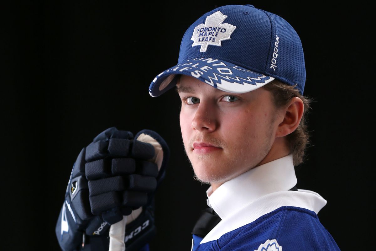 Jesper Lindgren when he was drafted.  Will he ever wear a Leafs' jersey for real?