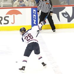 UConn's Philip Nyberg (26) during the Northeastern Huskies vs UConn Huskies men's college ice hockey game game at the XL Center in Hartford, CT  on November 28, 2017.