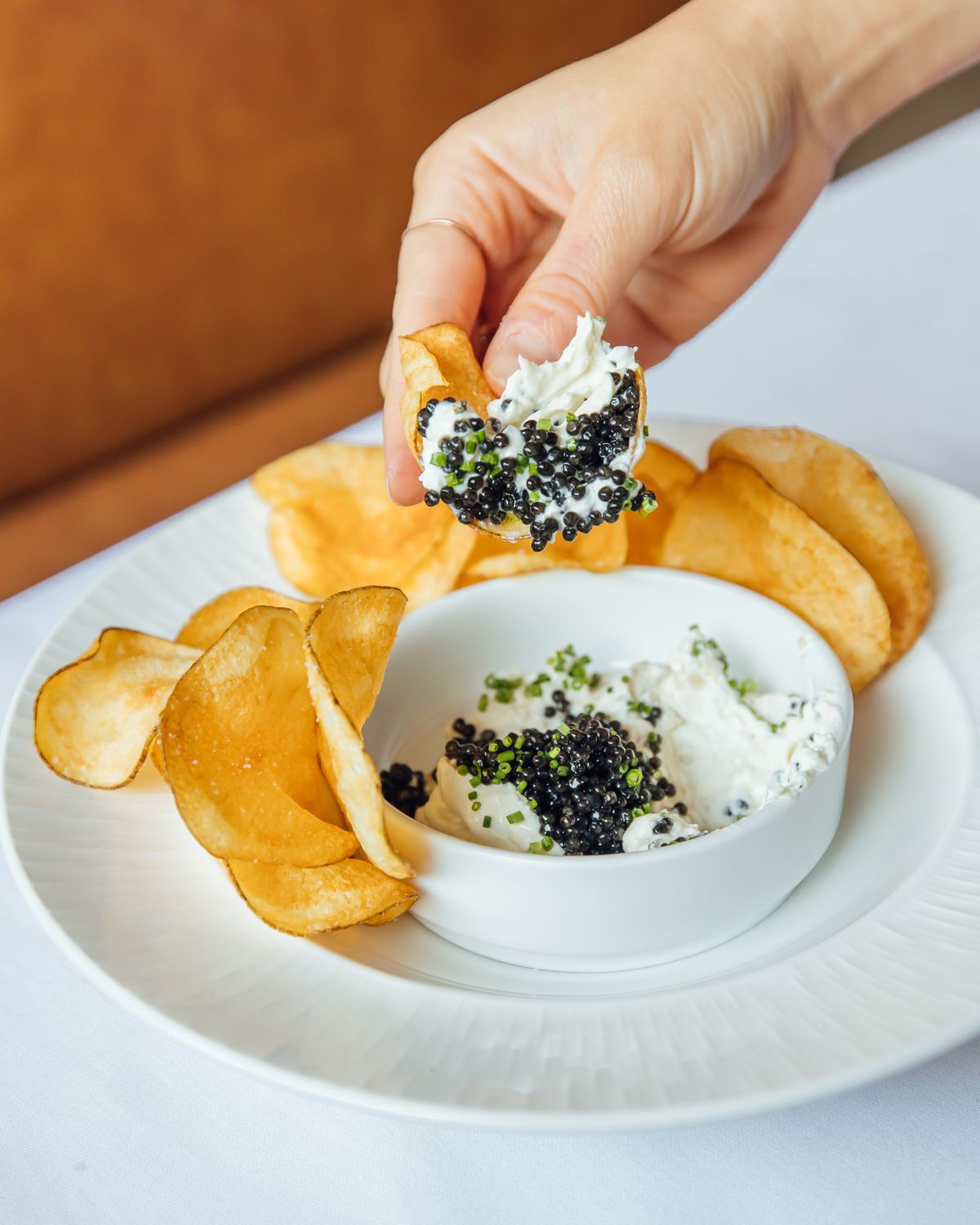 Caviar and chips.