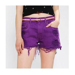 <b>Urban Renewal</b> Dyed Denim Short in Purple, $9.99 (on sale from $44) at <a href="http://www.urbanoutfitters.com/urban/catalog/productdetail.jsp?id=28075992&parentid=SEARCH+RESULTS&color=050">Urban Outfitters</a>