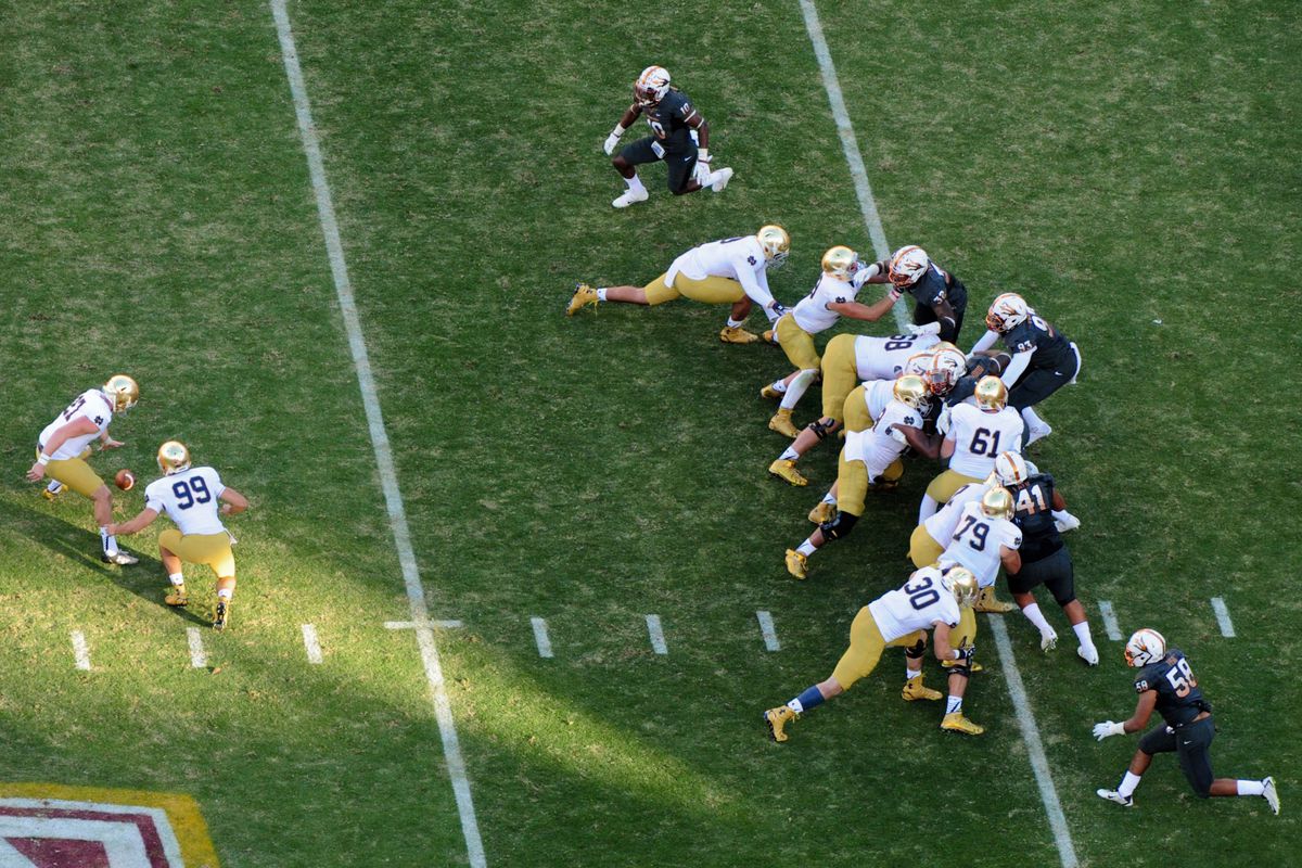 Despite the fumbled hold, the ND Special Teams unit had a great day in the loss.