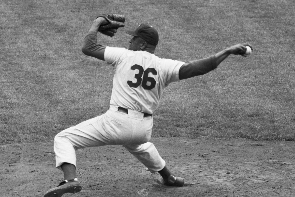 Don Newcombe Pitching for the Dodgers