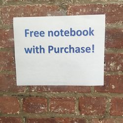 Free notebook with purchase, yay!