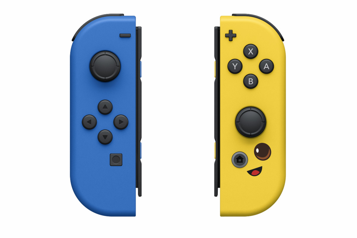 Fortnite Joy-Cons in blue and yellow