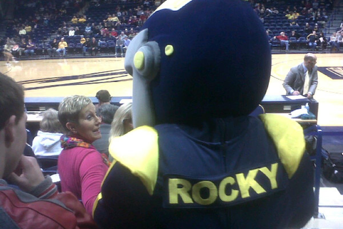 Even if the mascot sat in front of me all night, he wasn't obscuring any action.