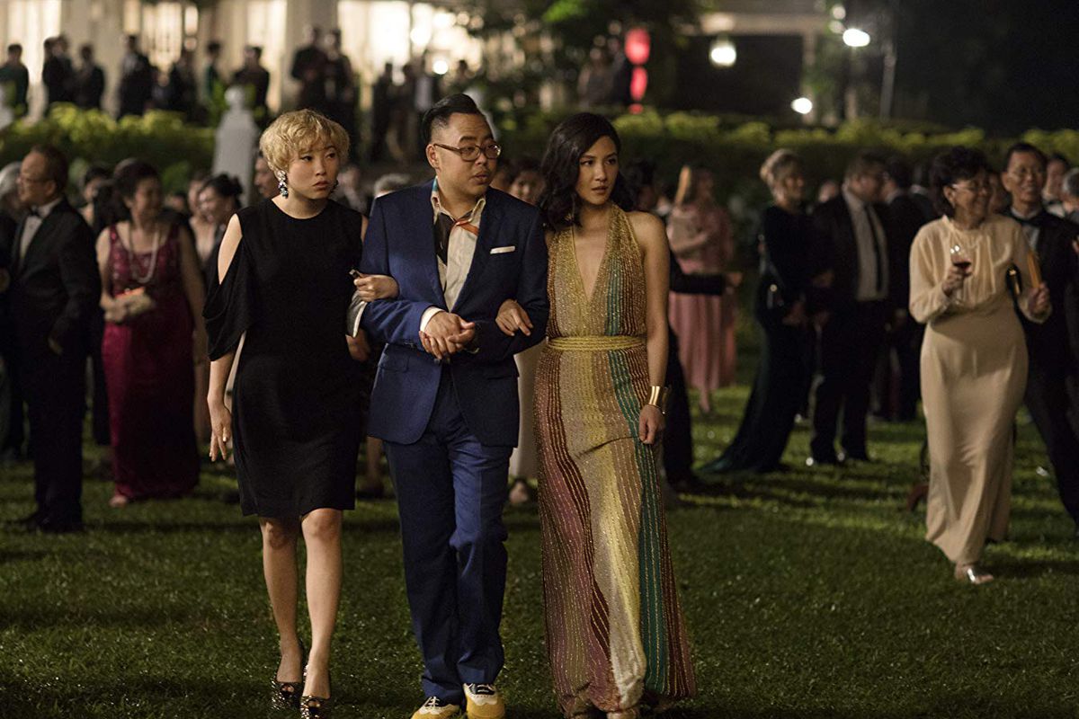 Constance Wu,&nbsp;Nico Santos, and&nbsp;Awkwafina in Crazy Rich Asians