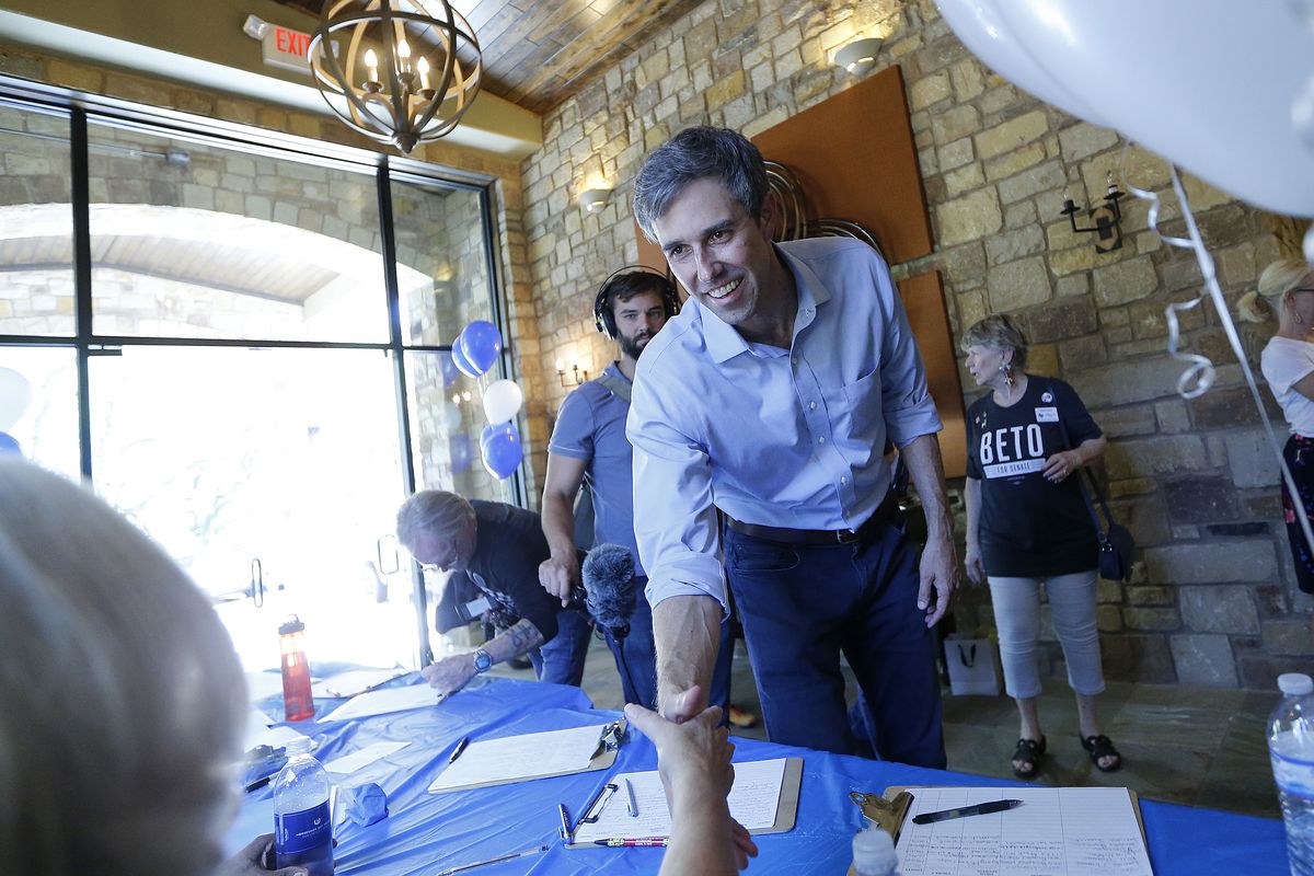 Beto O’Rourke at a campaign event in Horseshoe Bay, Texas