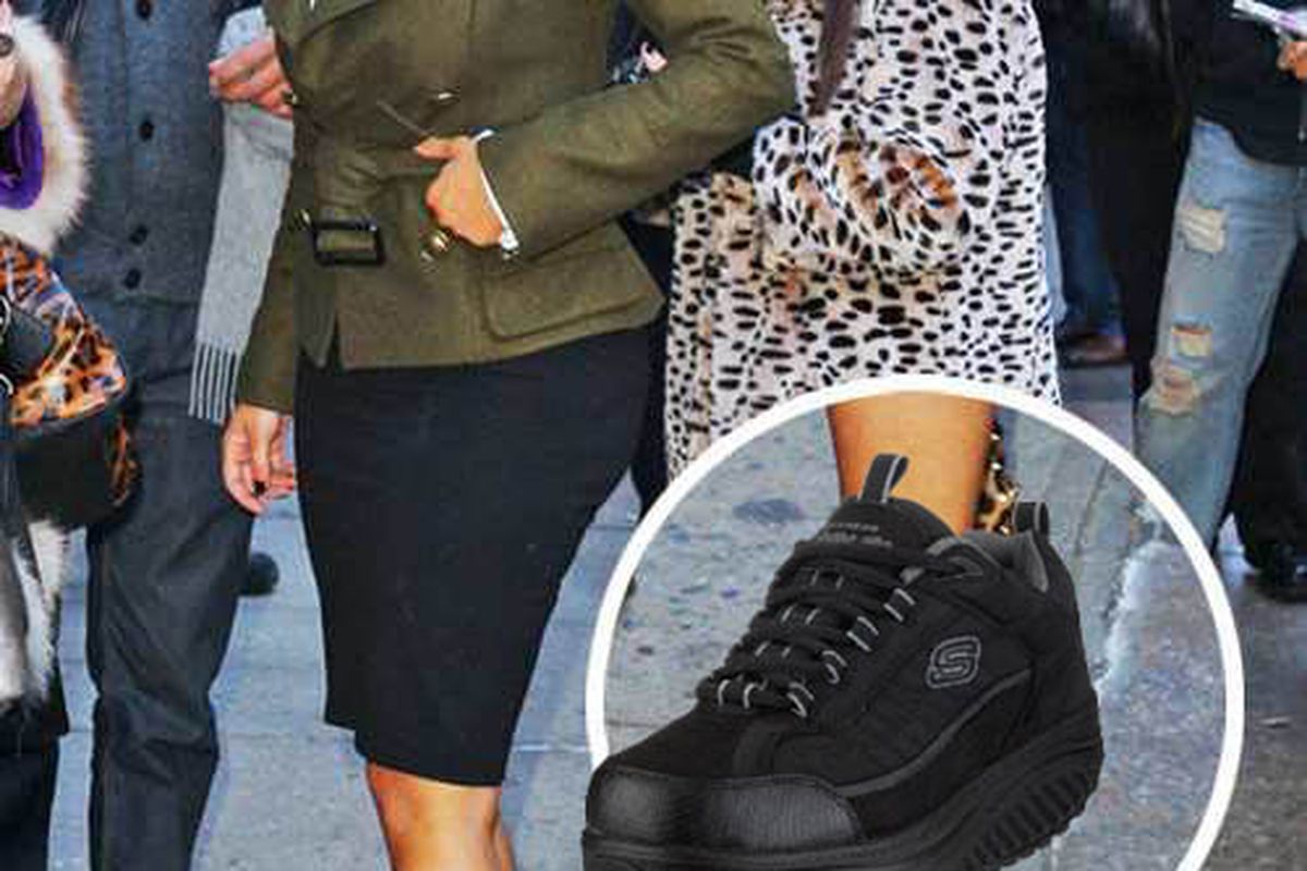 Yeah, right, Kim Kardashian wears Skechers. Image via Racked NTL