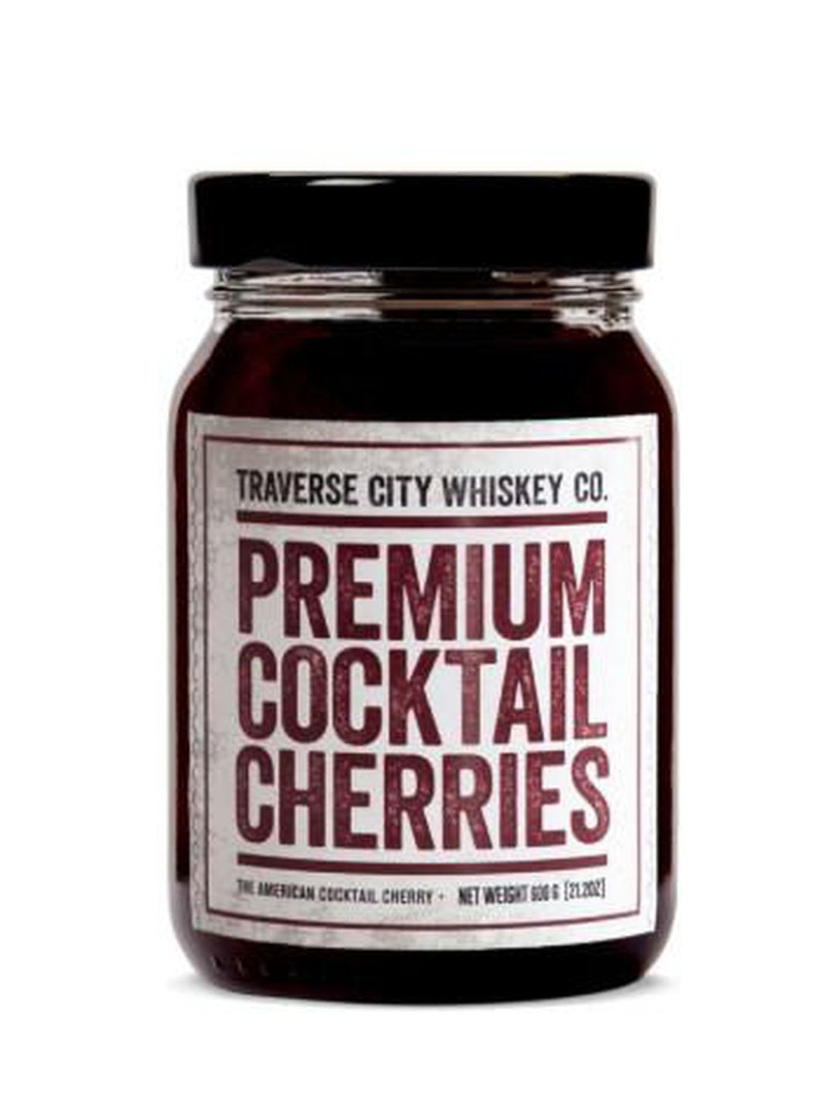 A jar of premium cocktail cherries