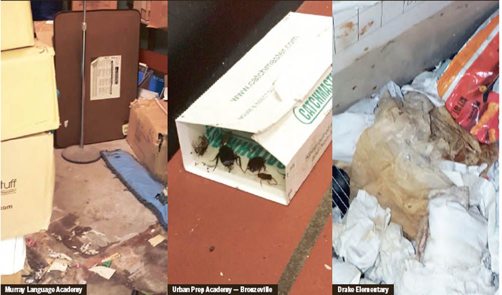 These Chicago Public Schools photos show some of the problems that were spotted when 91 of 125 schools failed “blitz” cleanliness inspections.