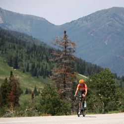 Robert Britton rides up Big Cottonwood Canyon and wins stage 3 of the Tour of Utah on Wednesday, Aug. 2, 2017.