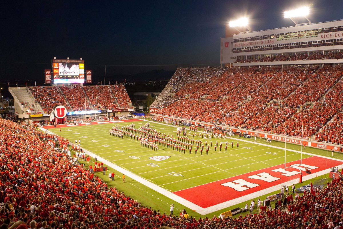 September 15, 2012; Salt Lake City, UT, USA; A general view prior to a game between the Utah Utes and the Brigham Young Cougars at Rice-Eccles Stadium. Mandatory Credit: Russ Isabella-US PRESSWIRE