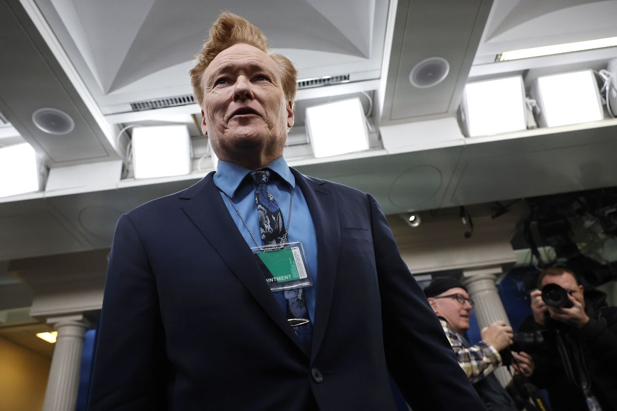 Late-Night Comedian Conan O’Brien Drops By White House Press Briefing Room