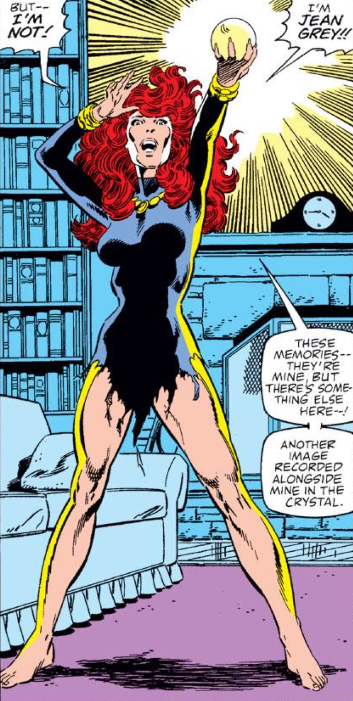 Jean Grey resurrected, in Fantastic Four #286, Marvel Comics, 1986. 