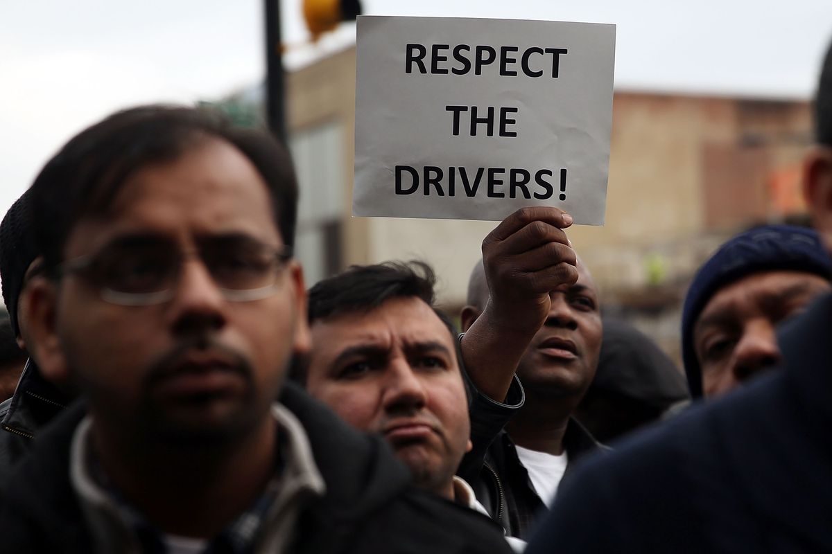 New York Uber Drivers Protest Rate Cuts