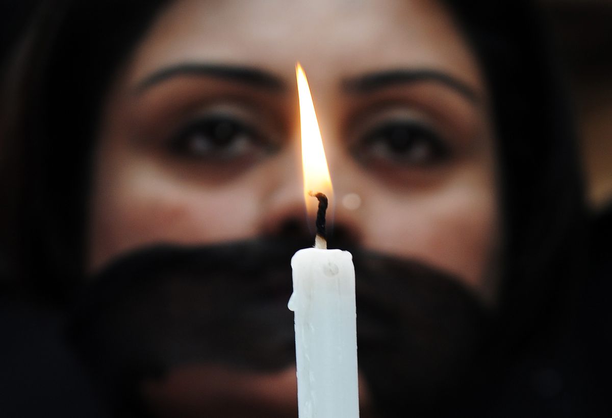 India rape protest candle