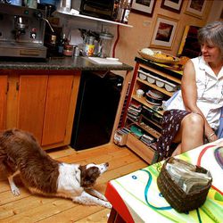 Lisa Vargas glances down at her border collie, Grace, behind the counter at the Burr Trail Trading Post. "There are a lot easier places to live," she says of Boulder, "but none quite as beautiful."