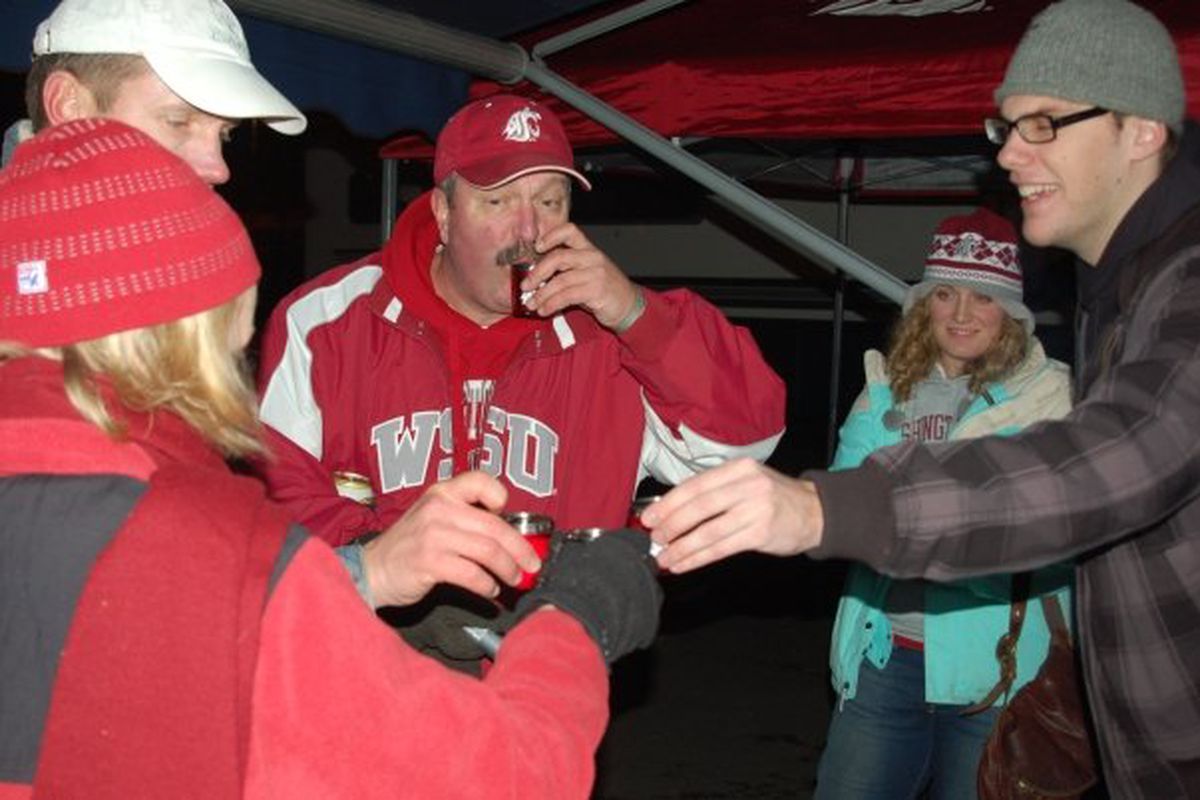 Tailgating is generally a pregame tradition, but there's also something to be said for the after party when you've sent your rival on their way to their only 0-12 season. 