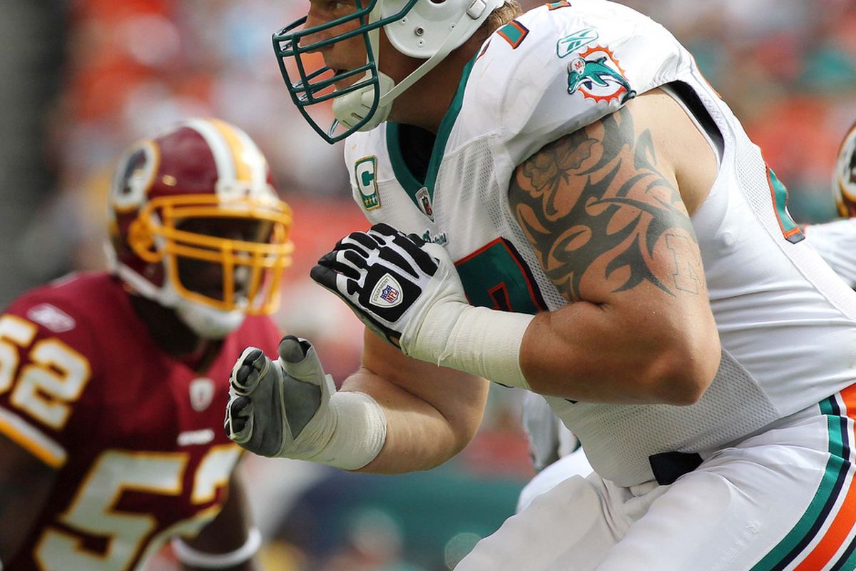 Jake Long is ranked 41st in the Fox Sports Top 100 Players for the 2011 NFL season.  [Credit: Robert Mayer - US Presswire]