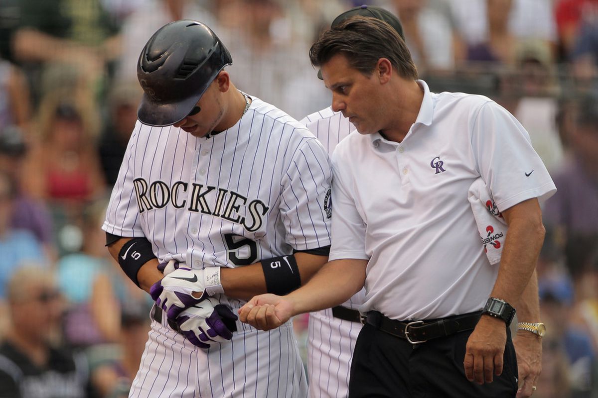 Carlos Gonzalez's promising season was derailed by a recurring right wrist injury.