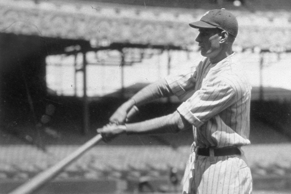 Wally Pipp Batting Yankees Polo Grounds 1921