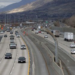 ExpressLanes are being built in both directions from the north I-215 interchange to U.S. 89 in Farmington on Friday, Feb. 20, 2015. 